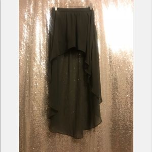 Forever 21 High low Green Skirt Medium